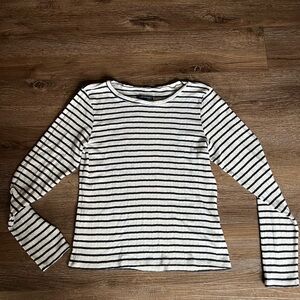 American Eagle Outfitters Black and White Striped Long Sleeve Tee